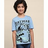 Kidsville Half Sleeves Batman Theme T Shirt - Blue