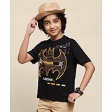 Kidsville Half Sleeves Batman Theme T Shirt - Black