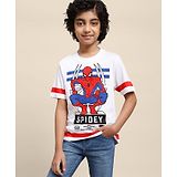 Kidsville Half Sleeves Spiderman Theme T Shirt - Red & White