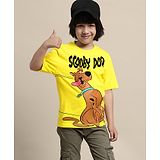 Kidsville Half Sleeves Scooby Doo Theme T Shirt - Yellow