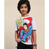 Kidsville DC Comics Super Heroes Featuring Comic Style Superman Printed Tee - Grey