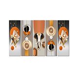 WENS 3D Nordic Abstract Art 5 Pieces Laminated Wall Panels - Multicolor