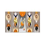 WENS 3D Nordic Abstarct Art 5 Pieces Laminated Wall Panels - Multicolor