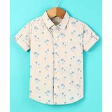 Jash Kids Half Sleeves Shirt Palm Tree Print - Cream