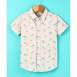 Jash Kids Half Sleeves Shirt Palm Tree Print - Cream