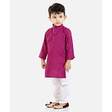 BownBee Full Sleeves Front Button Closure Kurta Pajama Set - Purple