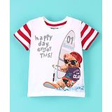 Bodycare Cotton Half Sleeves T-Shirt Puppy Print- Off White