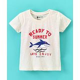 Bodycare Cotton Half Sleeves T-Shirt Text Print- Off White