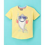 Little Kangaroos Half Sleeves T-Shirt Dolphin Print- Yellow