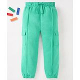 Ed-a-Mamma Sustainable Cotton Woven Full Length Solid Color Cut and Sew Jogger - Green