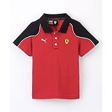 PUMA Cotton Half Sleeves Ferrari Race Polo T-Shirt  - Red