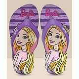 Kidsville Barbie Featured Printed Soft Cushion Flip Flops- Purple