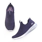 Skechers Ultra Flex Metamorphic Casual Slip On Solid Shoes- Navy Blue & Lavendar