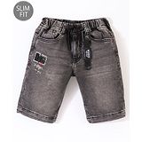 Ruff Denim Woven Knee Length Jamaican Text Print - Grey