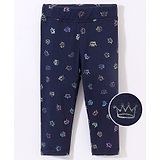 Little Kangaroos Full Length Leggings Crown Print - Navy