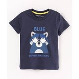 Doreme Single Jersey Half Sleeves T-Shirt Fox Print- Blue