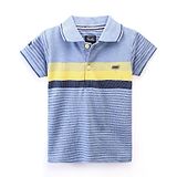 Noddy Half Sleeves Striped Polo Tee - Light Blue