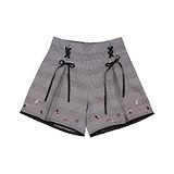 Cutecumber Glen Club Checked & Box  Pleated Shorts - Grey