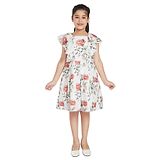 Peppermint Frilled Sleeves Floral Printed Party wear Dress - Red