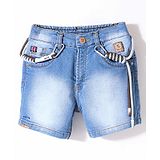 Little Kangaroos 100% Cotton Washed Denim Shorts - Light Blue