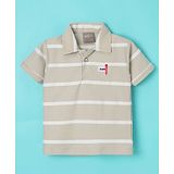 Little Kangaroos Half Sleeves T-Shirt Striped Pattern - Grey