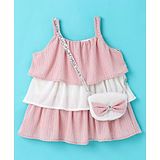 Little Kangaroos Sleeveless Party Top with Shimmery Detailing - Pink