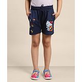 Kidsville Kids Girls Hello Kitty Navy Blue Printed Shorts - Blue