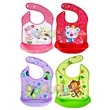 FANTASY INDIA Bib Apron for Feeding with Detachable Food Catcher Waterproof Pack of 4 (Assorted Colors & Prints)