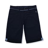 GINI & JONY Gini and Jony Cotton Capri Length Bermuda Shorts Solid Color - Navy Blue