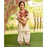 Fayon Kids Self Texture Kurti and Salwar for Girls