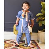 Fayon Kids Blue Denim Kurti Pant  for Girls