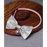 Stoln Stol'n Glittered Barbie Bow Appliqued Hair Band - Silver & Pink