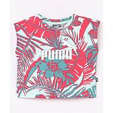 Puma Cotton Knit Sleeveless ESS Plus Flower Power Tee G Floral Print - Pink & Blue