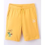 Puma Cotton Knit Super Puma Graphic Shorts - Yellow