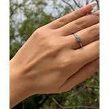 Salty Fashion Jewellery Electroplated Alloy Anti-tarnish Twisted Diamond Ring - Silver for Girls Women- 1 Adjustable Ring