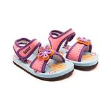 Beanz Unisex Bella Flower Applique Velcro Sandals - Pink Light Blue