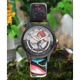 Fantasy World Analog Watch Round Dial Floral Strap Watch - Black