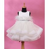 Casa Ninos White Feather Dress For Girls