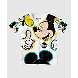 BONKIDS Mickey & Friends Featuring Half Sleeves Mickey Mouse Printed Tee - White