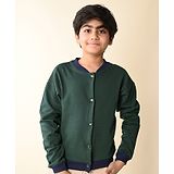 Lilpicks Couture Full Sleeves Solid Shacket Button Down Button Down Shirt - Green