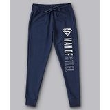 Kidsville Justice League Superman Printed Joggers - Navy Blue