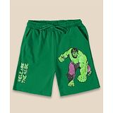 Kidsville Hulk Theme Printed Shorts - Green