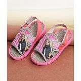 Kidsville Barbie Featuring Embossed & Printed Sandals - Pink