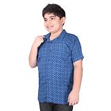 SNL Rayon Half Sleeves All Over Turtle Motif Printed Resort Shirt - Blue