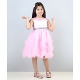 Toy Balloon Kids Sleeveless Solid Ruffle Party Dress - Baby Pink