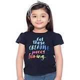 TINY BABY Half Sleeves Get Those Creative Juices Flowing Printed Tee - Navy Blue