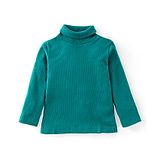 Babyhug Full Sleeves Cotton Lycra Rib Solid Turtle Neck T-Shirt - Green