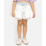 Nauti Nati Layered Shorts With Waist Belt - White