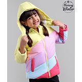 Babyoye Inner Body and Hood Sherpa Lined Full Sleeves Detachable Hood Solid Color Sweat Jacket - Pink Yellow & Blue