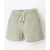 Cherry Crumble By Nitt Hyman Solid Shorts With Side Pockets - Olive Green